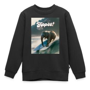 Hurra! - Kinder Premium Organic Sweatshirt - Schwarz - Vorne - AI Model Kid Female (0cm)