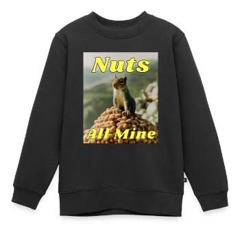 Nüsse alle von mir - Kinder Premium Organic Sweatshirt - Schwarz - Vorne - AI Model Kid Female (0cm)