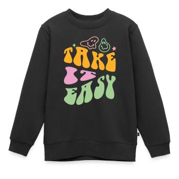 Take it Easy - Kinder Premium Organic Sweatshirt - Schwarz - Vorne - AI Model Kid Female (0cm)