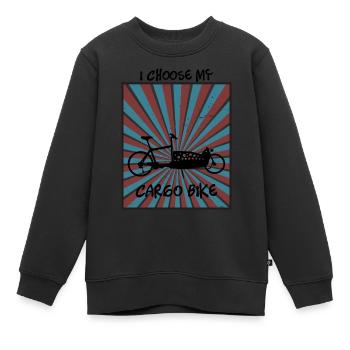 Vélo cargo et slogan envoûtant - Sweat Premium enfant bio - noir - Devant - AI Model Kid Female (0cm)
