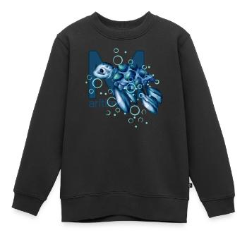 Maritime Turtle - Kids Premium Organic Sweatshirt - black - Front - AI Model Kid Female (0cm)