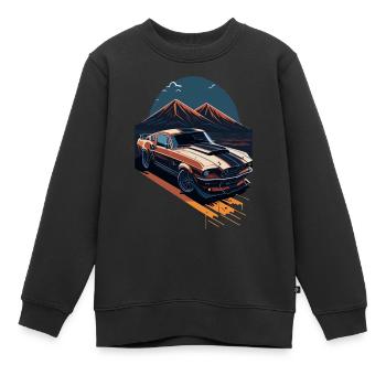 Muscle Car Power - Kinder Premium Organic Sweatshirt - Schwarz - Vorne - AI Model Kid Female (0cm)