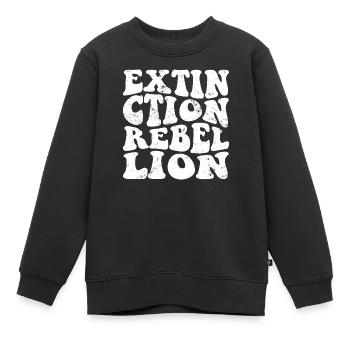 Extinction Rebellion Rétro blanc - Sweat Premium enfant bio - noir - Devant - AI Model Kid Female (0cm)