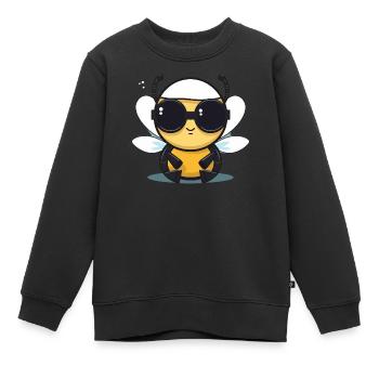 Biene Sonnenbrille Brummer Honigbiene - Kinder Premium Organic Sweatshirt - Schwarz - Vorne - AI Model Kid Female (0cm)