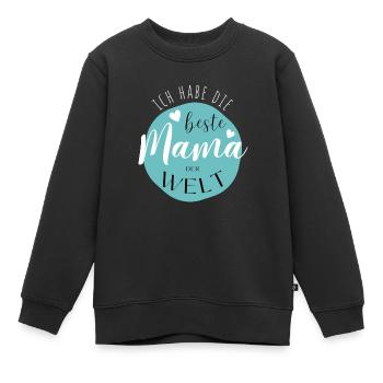 BESTE MAMA - Baby Geschenkidee Muttertag - Kinder Premium Organic Sweatshirt - Schwarz - Vorne - AI Model Kid Female (0cm)