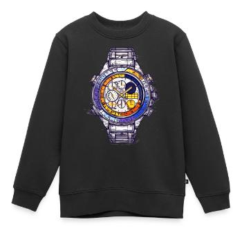 A chronograph is a complex complication - Kids Premium Organic Sweatshirt - black - Front - AI Model Kid Female (0cm)