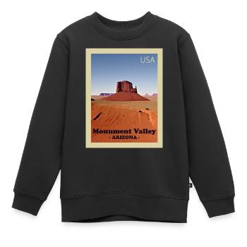 Parc national de la Vallée des Monuments - Sweat Premium enfant bio - noir - Devant - AI Model Kid Female (0cm)