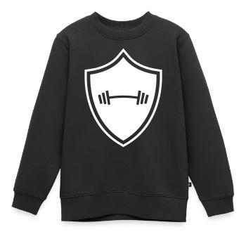 Hantel Gewichte Wappen - Kinder Premium Organic Sweatshirt - Schwarz - Vorne - AI Model Kid Female (0cm)