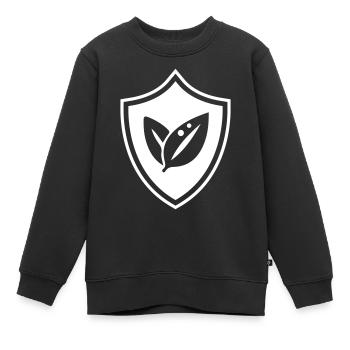 Armoiries de l’écologie des feuilles - Sweat Premium enfant bio - noir - Devant - AI Model Kid Female (0cm)