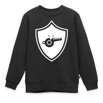 Trillerpfeife Pfeife Wappen - Kinder Premium Organic Sweatshirt - Schwarz - Vorne - AI Model Kid Female (0cm)