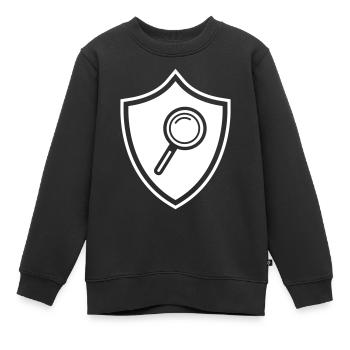 Lupe Wappen - Kinder Premium Organic Sweatshirt - Schwarz - Vorne - AI Model Kid Female (0cm)