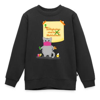 Süßigkeiten sind (keine) Mahlzeiten :-) - Kinder Premium Organic Sweatshirt - Schwarz - Vorne - AI Model Kid Female (0cm)