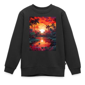 Amazonas Streetwear nature Exotic Design - Kinder Premium Organic Sweatshirt - Schwarz - Vorne - AI Model Kid Female (0cm)