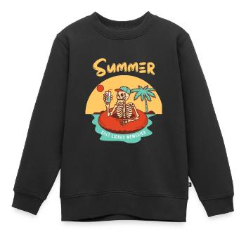 Sommer Sommer - Kinder Premium Organic Sweatshirt - Schwarz - Vorne - AI Model Kid Female (0cm)