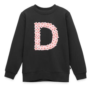 D aus Kirschblüten - Kinder Premium Organic Sweatshirt - Schwarz - Vorne - AI Model Kid Female (0cm)