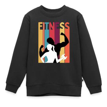 Fitness-Liebhaber - Kinder Premium Organic Sweatshirt - Schwarz - Vorne - AI Model Kid Female (0cm)