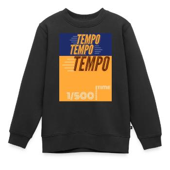 Photographie T-Shirt Hoodie Mug Tempo - Sweat Premium enfant bio - noir - Devant - AI Model Kid Female (0cm)