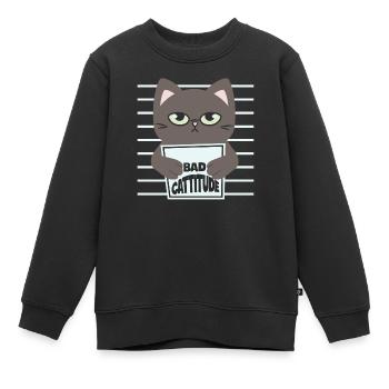 katze, niedliche katze, süße katze, katze - Kinder Premium Organic Sweatshirt - Schwarz - Vorne - AI Model Kid Female (0cm)
