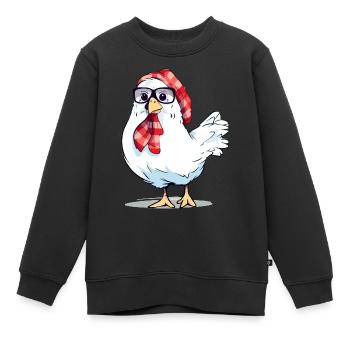 Bimi die Henne - Kinder Premium Organic Sweatshirt - Schwarz - Vorne - AI Model Kid Female (0cm)