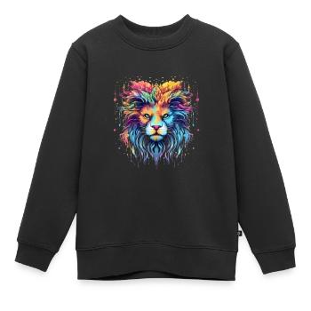 King Leon - Kinder Premium Organic Sweatshirt - Schwarz - Vorne - AI Model Kid Female (0cm)