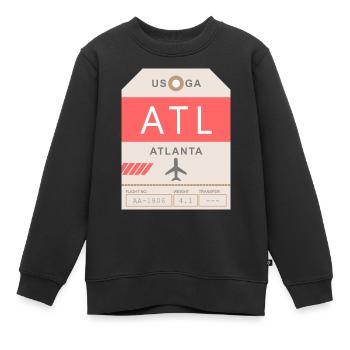 Flughafen Atlanta 1950 - Kinder Premium Organic Sweatshirt - Schwarz - Vorne - AI Model Kid Female (0cm)