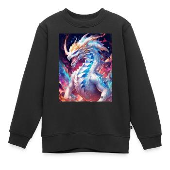Umbra le Dragon Céleste des Ténèbres - Sweat Premium enfant bio - noir - Devant - AI Model Kid Female (0cm)