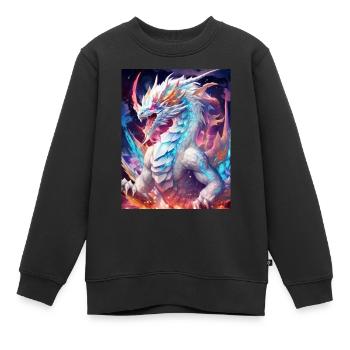 Astra le Dragon Céleste des Étoiles - Sweat Premium enfant bio - noir - Devant - AI Model Kid Female (0cm)