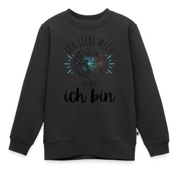 Wegweiser Motivation - VEGVISIR - Kinder Premium Organic Sweatshirt - Schwarz - Vorne - AI Model Kid Female (0cm)