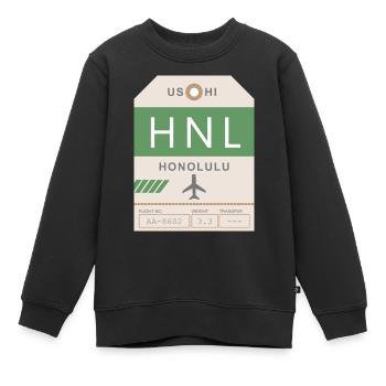 Flughafen Honolulu 1950 - Kinder Premium Organic Sweatshirt - Schwarz - Vorne - AI Model Kid Female (0cm)