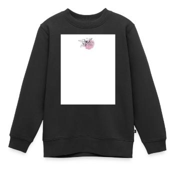 Pastell Blumen Design - Kinder Premium Organic Sweatshirt - Schwarz - Vorne - AI Model Kid Female (0cm)