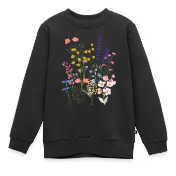 Prairie d’été - Sweat Premium enfant bio - noir - Devant - AI Model Kid Female (0cm)