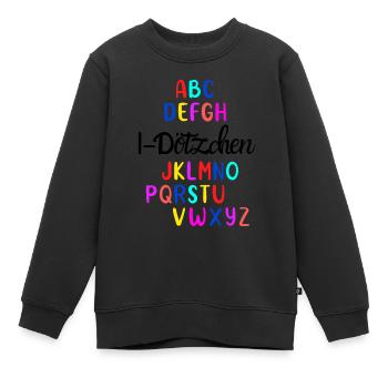 ABC buntes Alphabet I-Dötzchen zur Einschulung - Kinder Premium Organic Sweatshirt - Schwarz - Vorne - AI Model Kid Female (0cm)