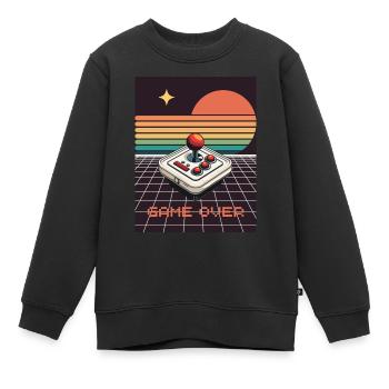 Game Over, Retro, Gaming, Joystick - Kinder Premium Organic Sweatshirt - Schwarz - Vorne - AI Model Kid Female (0cm)