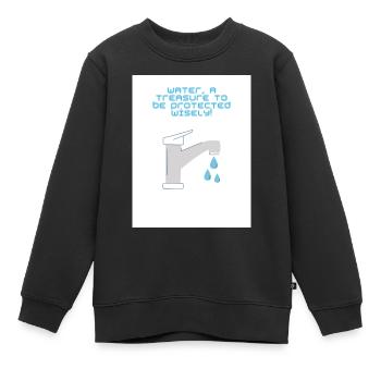 L’eau, un trésor - Sweat Premium enfant bio - noir - Devant - AI Model Kid Female (0cm)