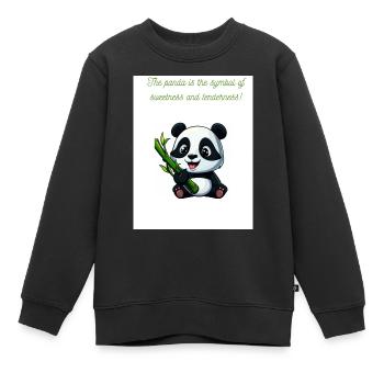 Panda-Skin - Kinder Premium Organic Sweatshirt - Schwarz - Vorne - AI Model Kid Female (0cm)