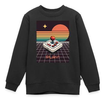Gaming Retro Design - Jouez! - Sweat Premium enfant bio - noir - Devant - AI Model Kid Female (0cm)