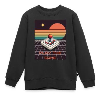 Gaming Retro Design - Play the Game - Kinder Premium Organic Sweatshirt - Schwarz - Vorne - AI Model Kid Female (0cm)