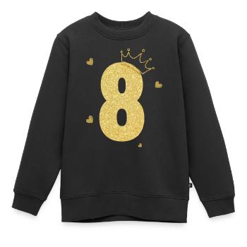 Goldene Krone zum 8-jährigen Jubiläum - Kinder Premium Organic Sweatshirt - Schwarz - Vorne - AI Model Kid Female (0cm)