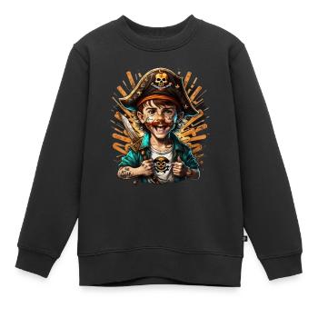 PiratBoy - Kinder Premium Organic Sweatshirt - Schwarz - Vorne - AI Model Kid Female (0cm)