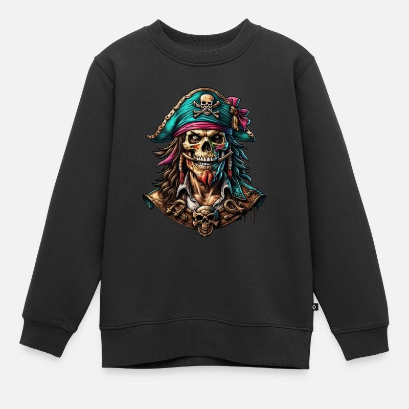 Pirate - Sweat Premium enfant bio - noir