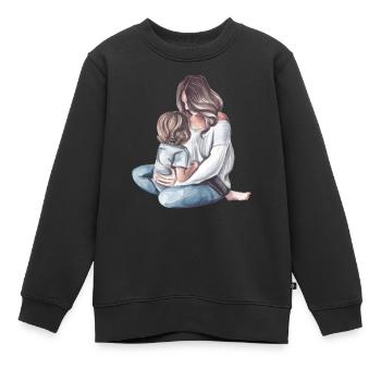 Mutter und Kind - Kinder Premium Organic Sweatshirt - Schwarz - Vorne - AI Model Kid Female (0cm)