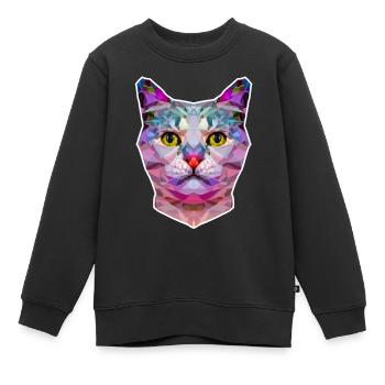 ORIGAMI KATZE - Kinder Premium Organic Sweatshirt - Schwarz - Vorne - AI Model Kid Female (0cm)