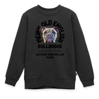 Bulldog SNORES PLUS FORT ... Bulldog Bulldogs - Sweat Premium enfant bio - noir - Devant - AI Model Kid Female (0cm)