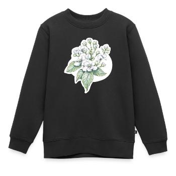 Brombeerblüte - Zeichnung - Kinder Premium Organic Sweatshirt - Schwarz - Vorne - AI Model Kid Female (0cm)