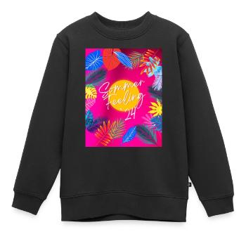 Sommer feeling 24 - Kinder Premium Organic Sweatshirt - Schwarz - Vorne - AI Model Kid Female (0cm)