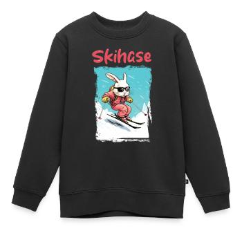 Lapin de ski - Sweat Premium enfant bio - noir - Devant - AI Model Kid Female (0cm)