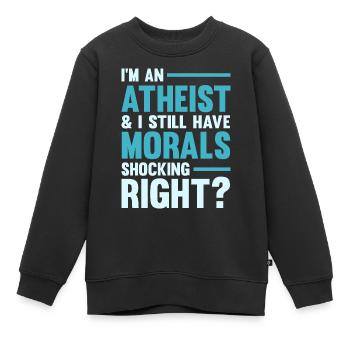 Atheismus Sprüche | Atheisten Atheist Geschenkidee - Kinder Premium Organic Sweatshirt - Schwarz - Vorne - AI Model Kid Female (0cm)