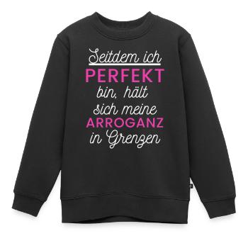 Selbstironische Perfektion - Kinder Premium Organic Sweatshirt - Schwarz - Vorne - AI Model Kid Female (0cm)