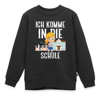 Ich komme in die Schule - Kinder Premium Organic Sweatshirt - Schwarz - Vorne - AI Model Kid Female (0cm)