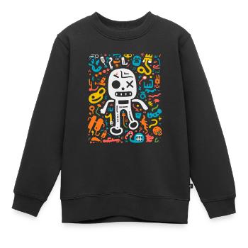 Défilé de groove fantomatique - Sweat Premium enfant bio - noir - Devant - AI Model Kid Female (0cm)
